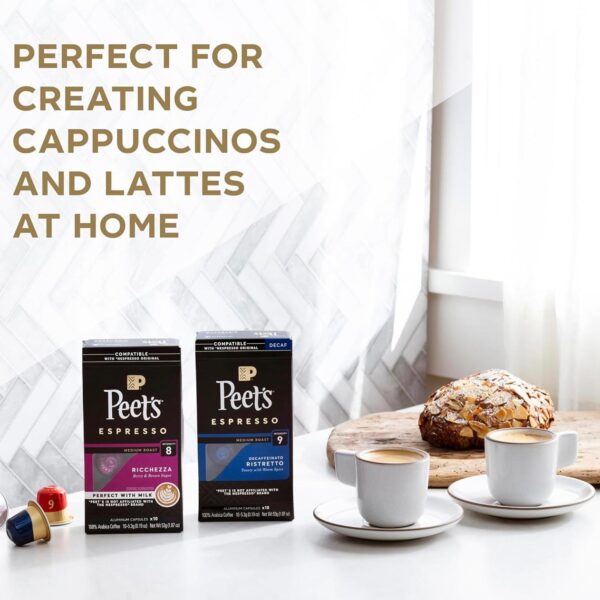 Peet's Coffee, Dark and Medium Roast Espresso Capsules Variety Pack, 40 Count (4 Boxes of 10 Espresso Capsules) - Image 3