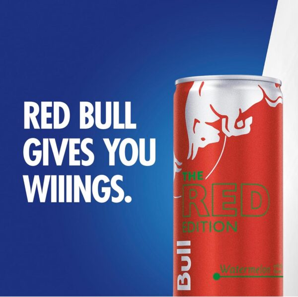 Red Bull Red Edition Energy Drink, Watermelon, with 80mg Caffeine plus Taurine & B Vitamins, 8.4 Fl Oz, Pack of 24 Cans - Image 2