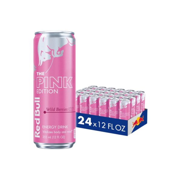 Red Bull Pink Edition Energy Drink, Wild Berries, 12 fl. z., Case of 24 cans, with 114mg Caffeine, Taurine & B Vitamins