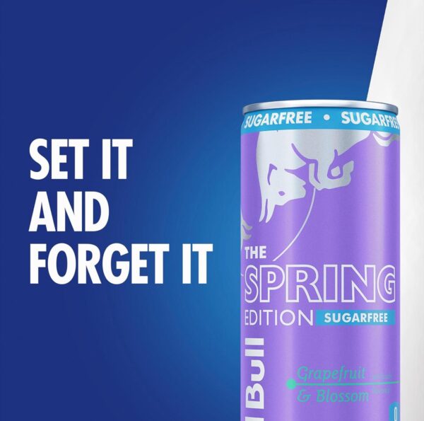 Red Bull Spring Edition Sugarfree Energy Drink, Grapefruit, 8.4 fl. oz., Case of 24 cans, with 80mg Caffeine, Taurine & B Vitamins - Image 3