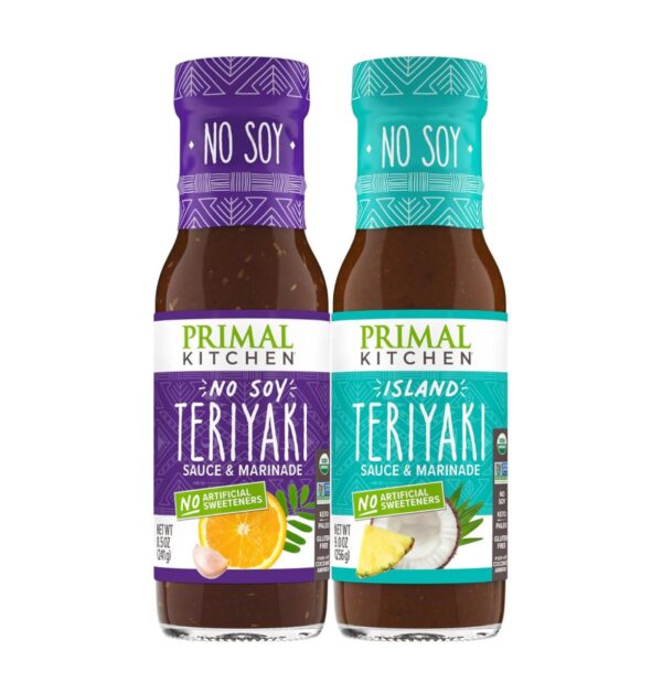 Primal Kitchen No Soy Teriyaki Sauce Variety 2-Pack, Made with Real Ingredients, Includes 1 Island Teriyaki & 1 Original Teriyaki