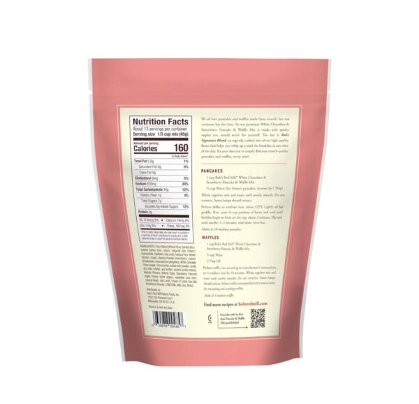 Bob's Red Mill White Chocolate & Strawberry Pancake Mix, 20oz (Pack of 4) - Just Add Water, Makes 32-40 Pancakes per Bag - Image 4